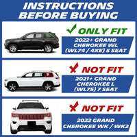 2022+ Grand Cherokee WL74 5-seat floor mat fitment guide