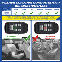 Ford Explorer compatibility chart, 6‑seat captain chairs vs 7‑seat bench seat reference