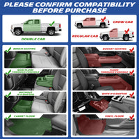 Chevrolet Silverado floor mats compatibility guide showing Double Cab fitment and vehicle configurations