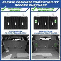 Michelin third‑row seat backrest mat compatibility guide, power‑folding vs manual‑folding seat trimming instructions