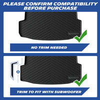 Michelin TPE floor mats, please confirm compatibility before purchase: no trim needed for models without subwoofer, trim to fit for models with subwoofer for perfect installation.