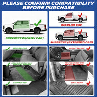 Ford Super Duty truck cab & seating compatibility reference chart