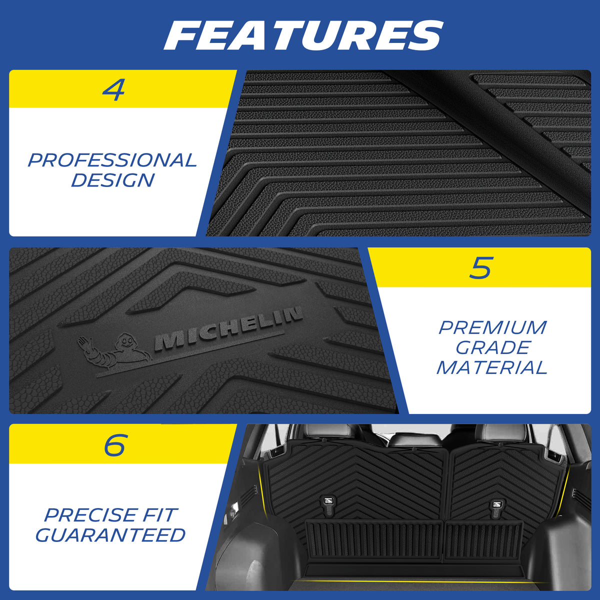 Michelin backrest mats with premium material, precise fit, and professional design.