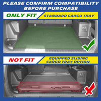 Michelin cargo liner compatibility guide showing full-size spare tire fitment and non-fitment for compact spare tire models