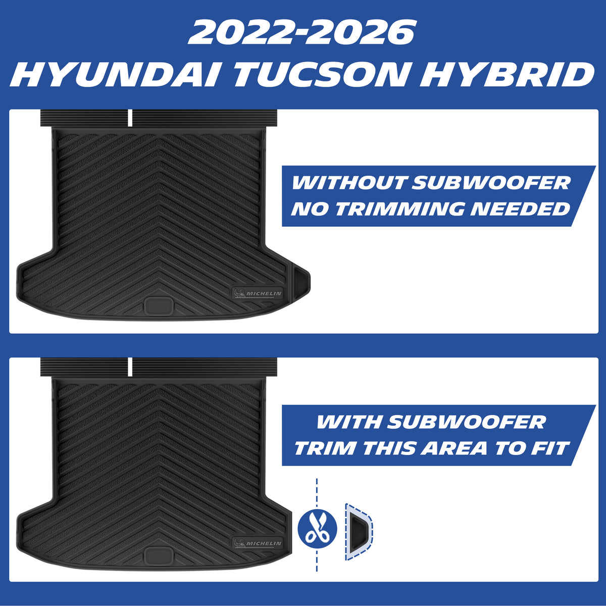 Michelin floor mats fitment for 2022-2026 Hyundai Tucson Hybrid.