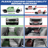Chevrolet Silverado floor mats compatibility guide showing Double Cab fitment and vehicle configurations