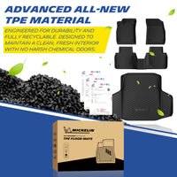 Michelin Floor Mats + Trunk Mat for 2023-2026 Honda Accord (Gasoline & Hybrid), 4PCS, Floor Liner + Trunk Mat, Custom Fit, Durable TPE
