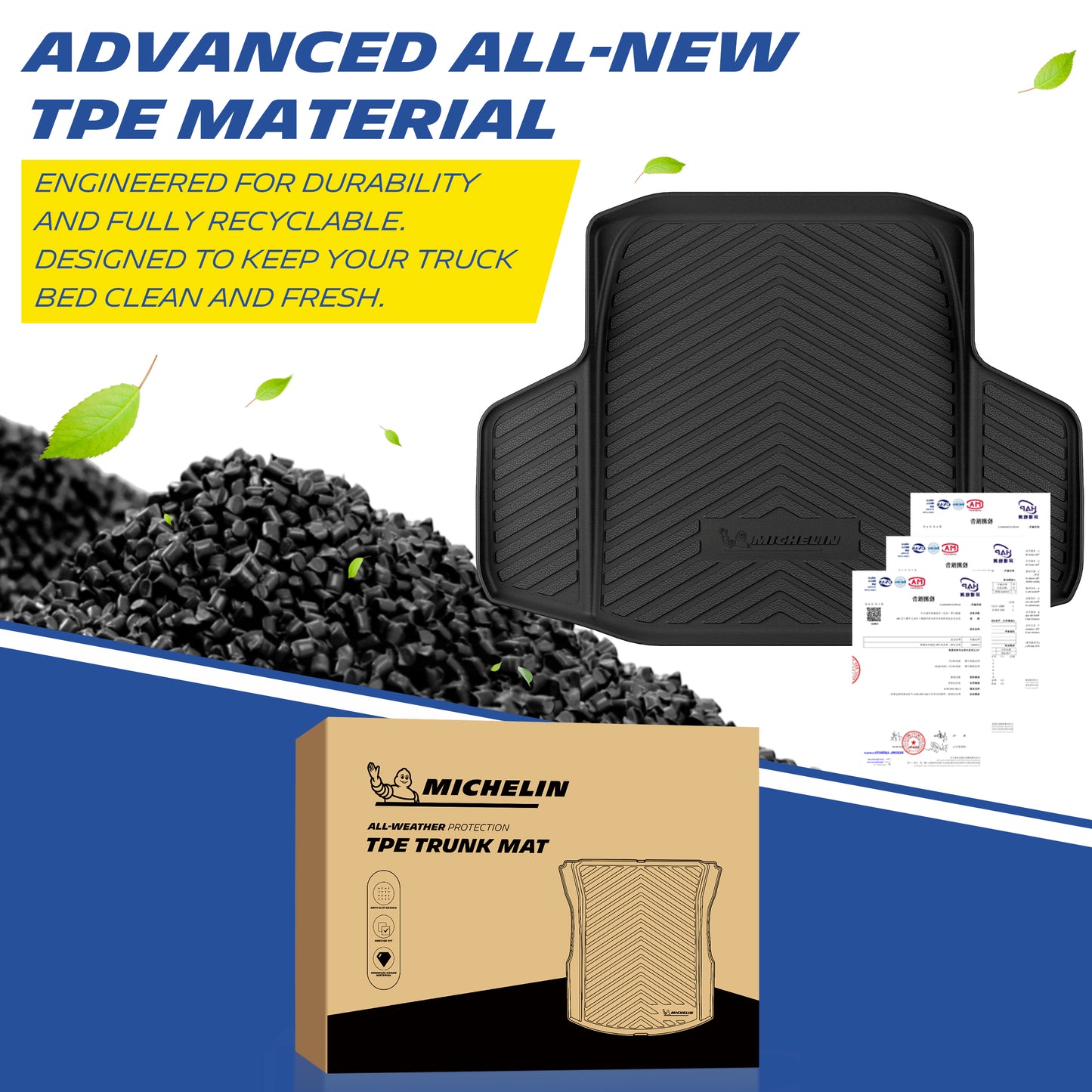 Michelin Trunk Liner for 2018-2026 Honda Accord, All-Weather Trunk Mat, Custom Fit, TPE, Cargo Mat, Non-Slip Cargo Liner