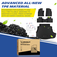 Michelin Premier Series Floor Mats + Trunk Liner for Toyota Camry 2025-2026 (Include Hybrid), 4PCS, All-Weather Floor Liner + Trunk Mat, Custom Fit, Durable TPE, Non-Slip