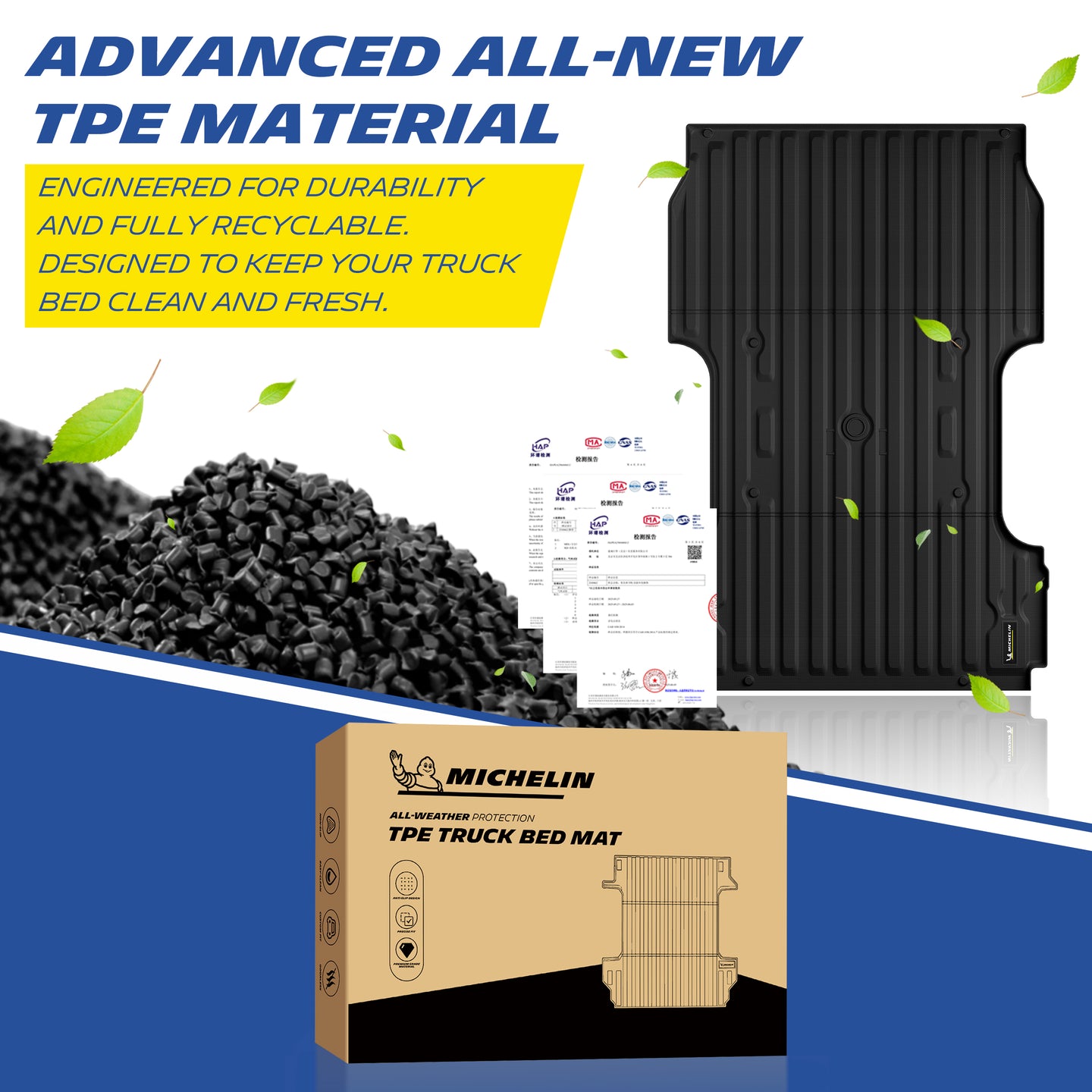 New advanced TPE material for Michelin truck bed mat, durable and recyclable
