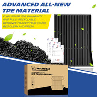Michelin Truck Bed Mat for 2023 2024 2025 Tesla Cybertruck - Early Bed with Flat Front Wall, All-Weather Truck Bed Liner, Custom Fit, TPE Bedliner