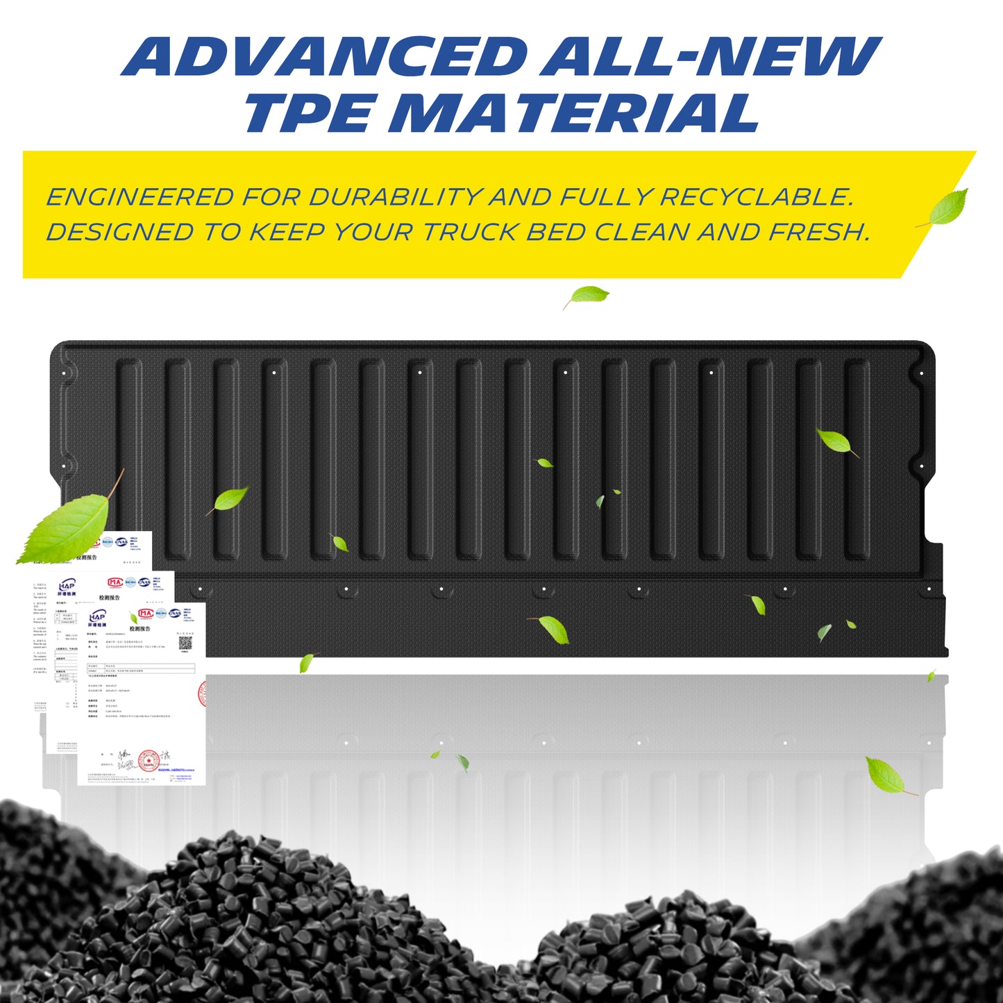 Michelin Truck Tailgate Protector for 2005-2023 Toyota Tacoma, All-Weather Tailgate Mat, Custom Fit, TPE, Pad