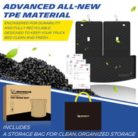 Advanced new TPE material Michelin trunk mat set, durable & recyclable, comes with storage bag and branded packaging.
