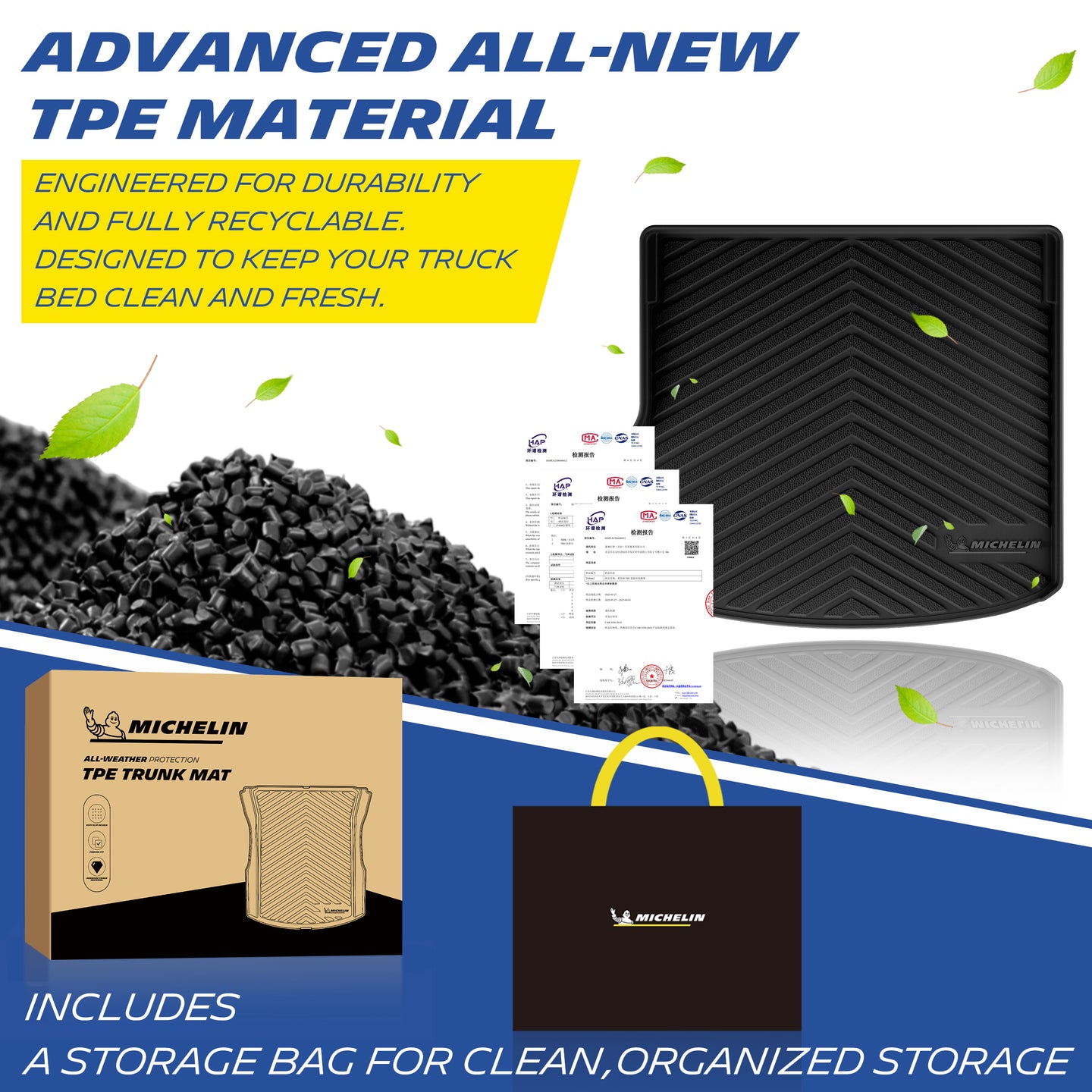 Michelin TPE all-weather floor mats, odor-free and recyclable