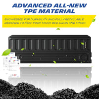 Michelin all-weather TPE tailgate mat, made from advanced all-new TPE material, engineered for durability and fully recyclable, keeps truck bed clean and fresh, all-weather protection.