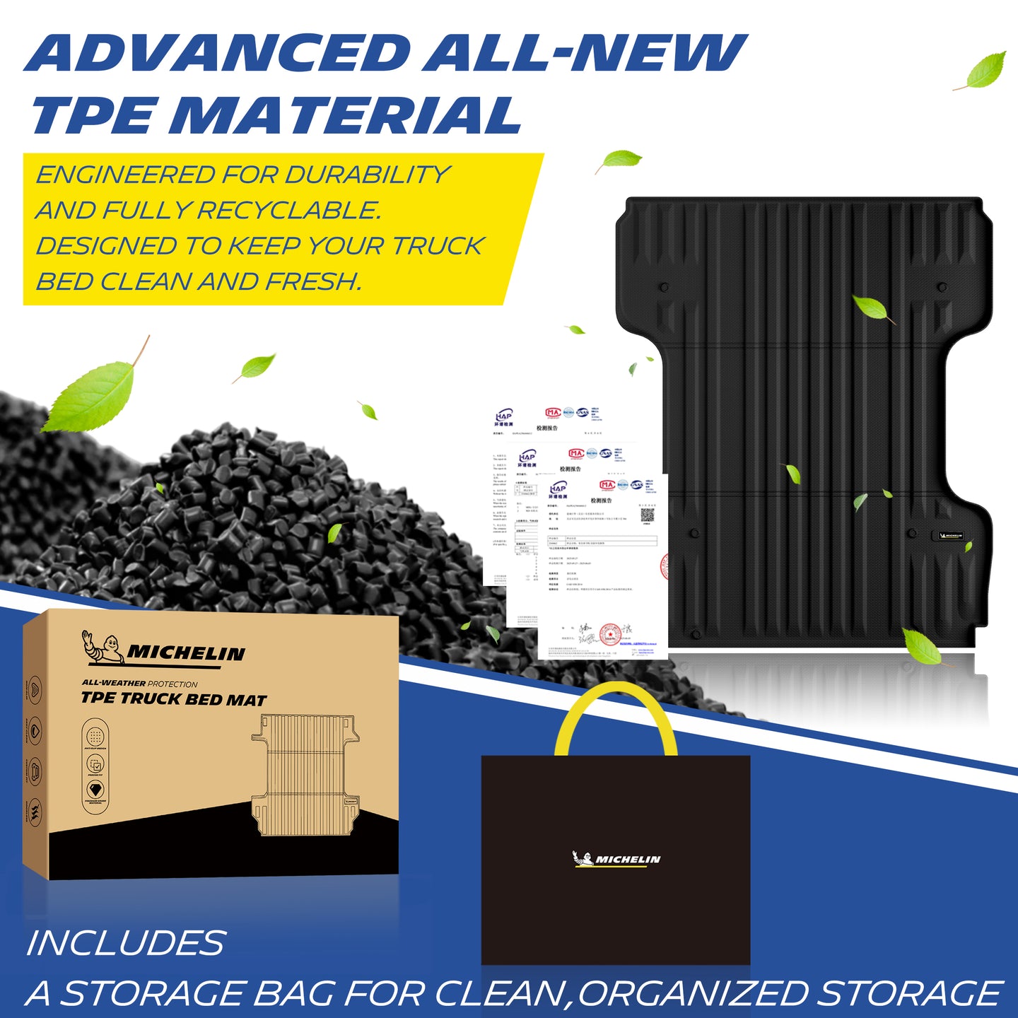 Michelin TPE all-weather truck bed mat, odor-free and recyclable