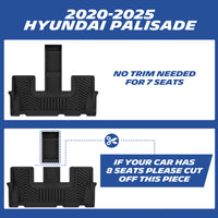 2-in-1 rear mat for 2020-2025 Palisade: fits 7-seat directly; cut the middle section for 8-seat version