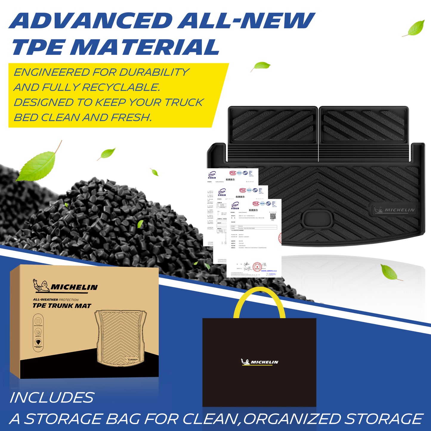 Michelin TPE all-weather trunk mat, odor-free and recyclable