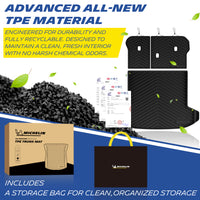 Eco-friendly durable TPE trunk mat set display, Michelin retail box and included storage bag
