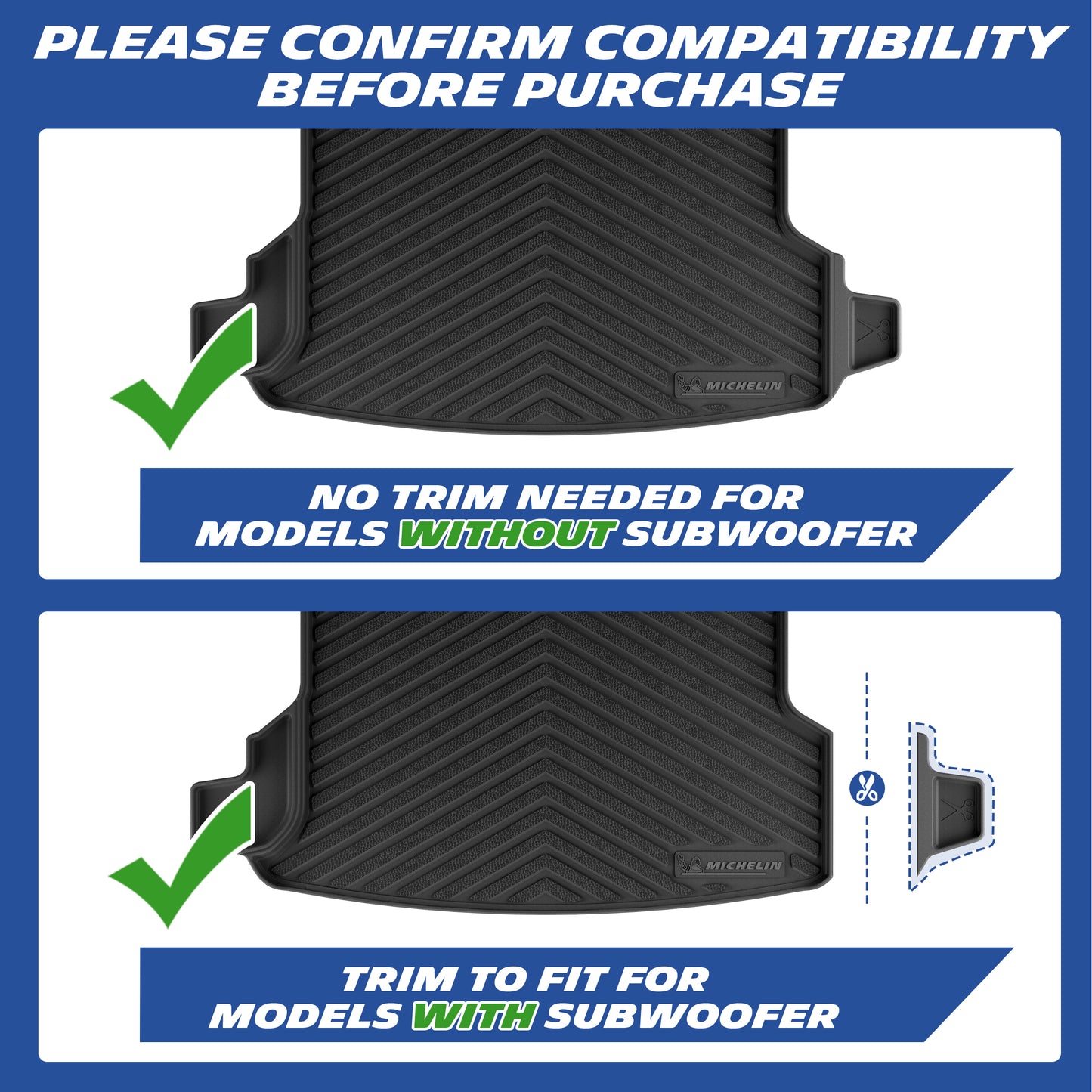 Complete Michelin all-weather floor mats set with packaging box