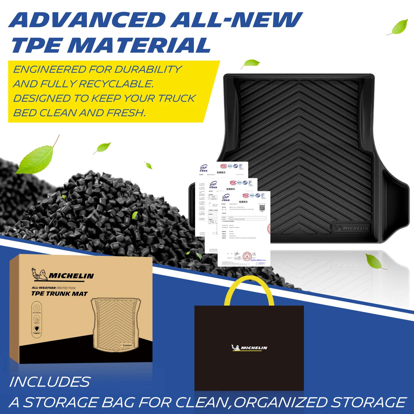 Michelin TPE all-weather trunk mat, odor-free and recyclable