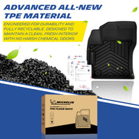 Premium new TPE material floor mats, durable recyclable, odor-free, with certification papers and Michelin packaging box