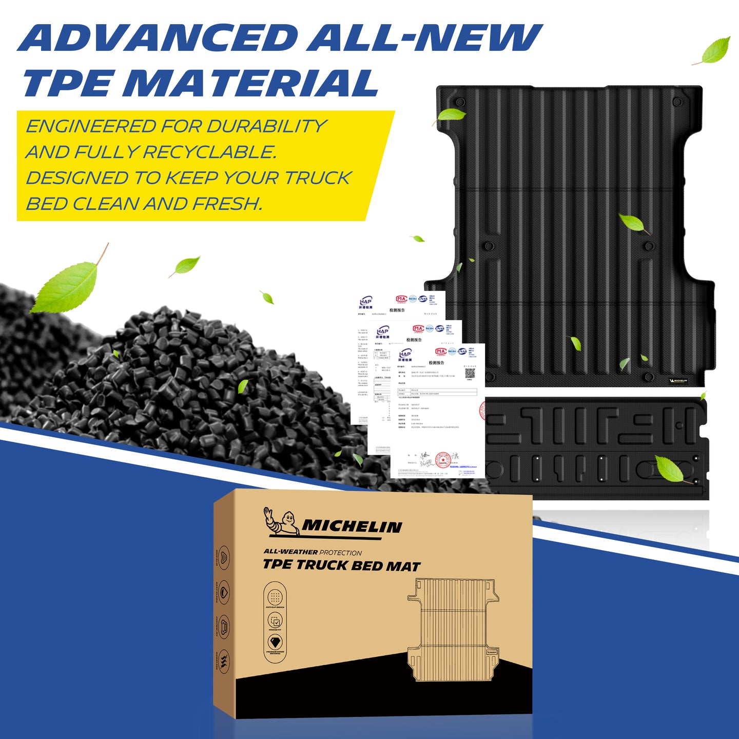 Michelin Truck Bed Mat Advanced Recyclable Durable TPE Raw Material Display
