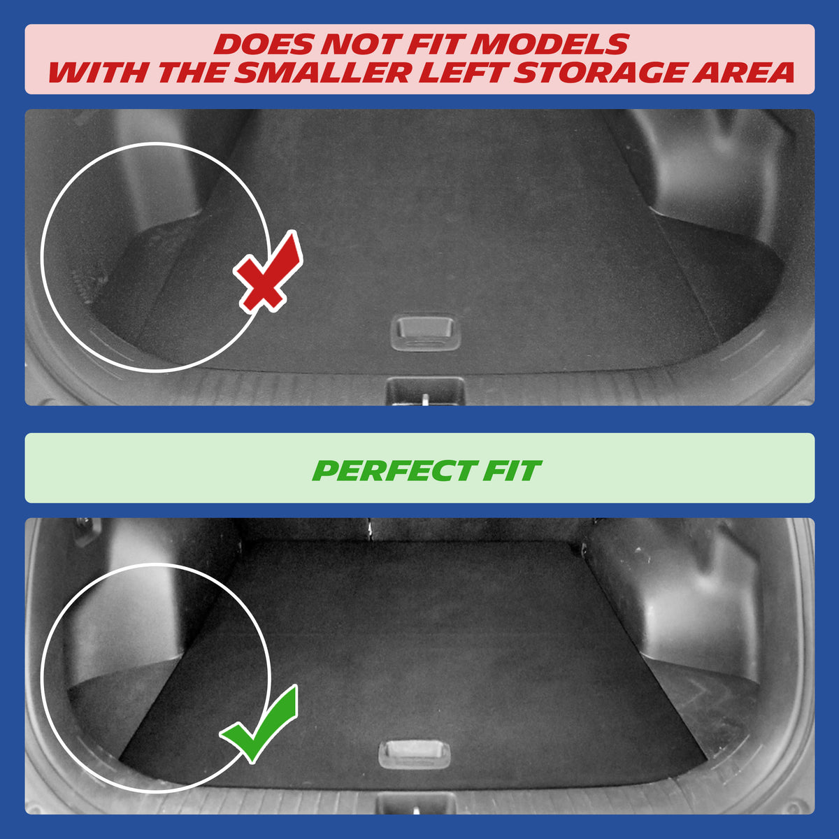Cargo trunk compatibility comparison chart for Michelin TPE trunk mat