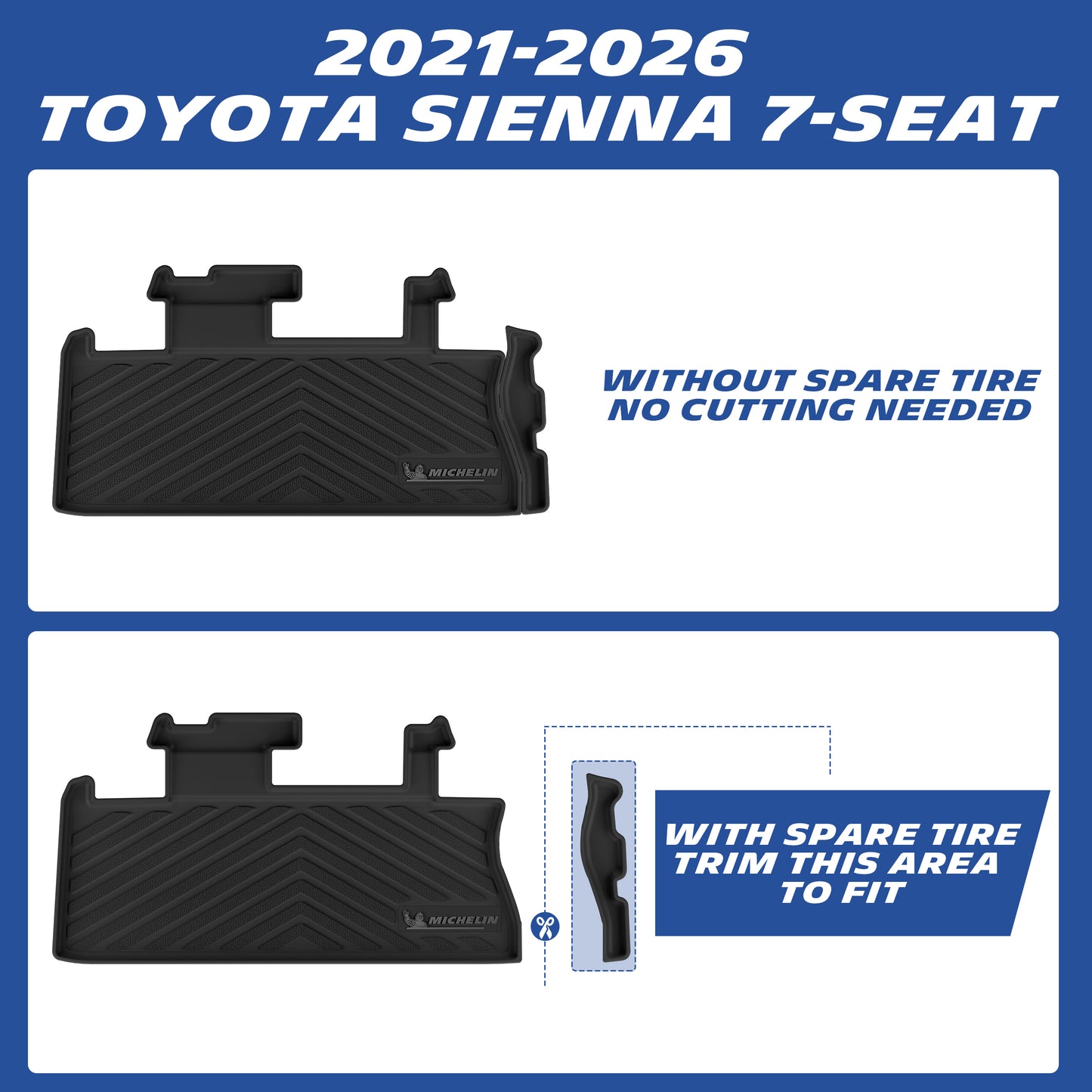 Michelin Trunk Mat fitment for 2021-2026 Toyota Sienna 7-seat