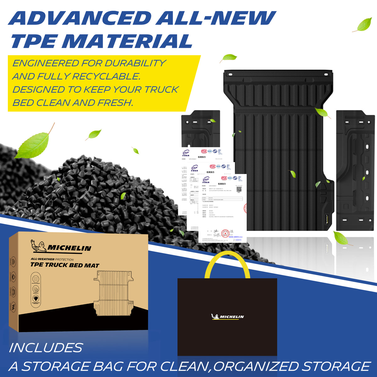 Michelin TPE all-weather truck bed mat, odor-free and recyclable