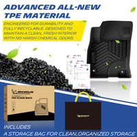 Michelin advanced recyclable odor‑free TPE floor mats, comes with storage bag and retail packaging