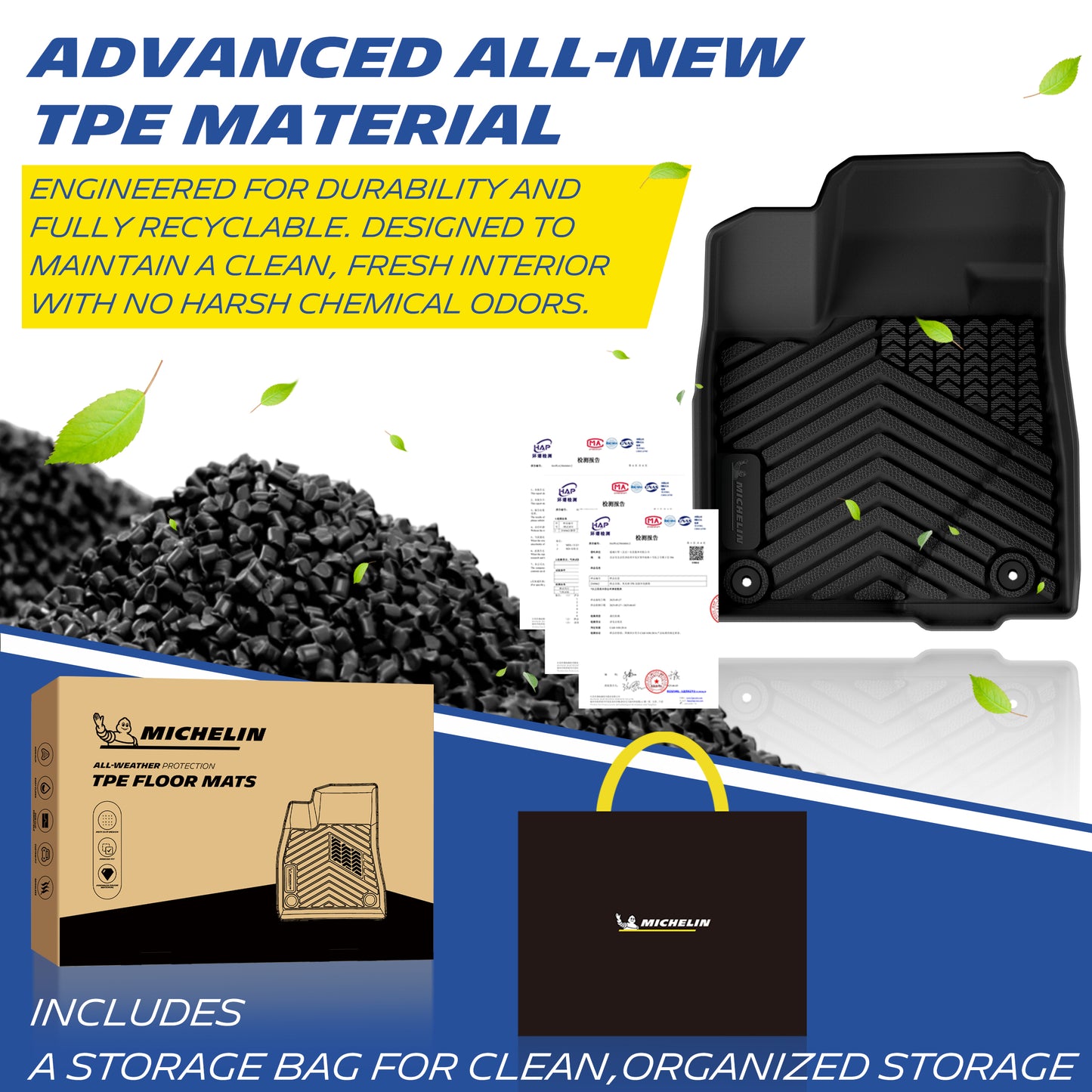 Eco recyclable odor-free premium TPE material display with Michelin package & storage bag