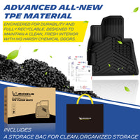 Premium odor-free recyclable TPE floor mat material display with Michelin packaging and matching storage tote bag