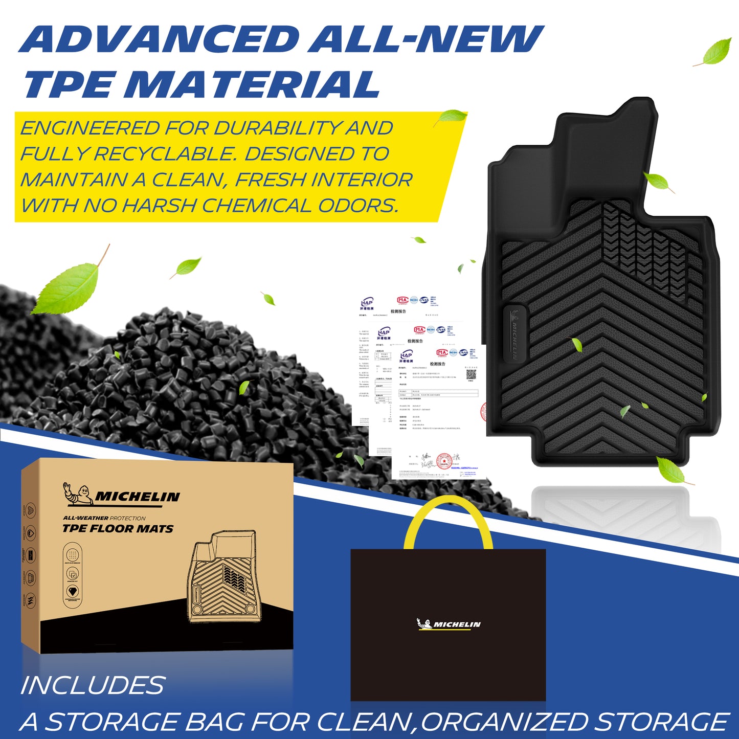 Michelin advanced recyclable TPE material display with gift box and storage bag
