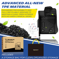 Advanced new TPE material Michelin trunk mat set, durable & recyclable, comes with storage bag and branded packaging.