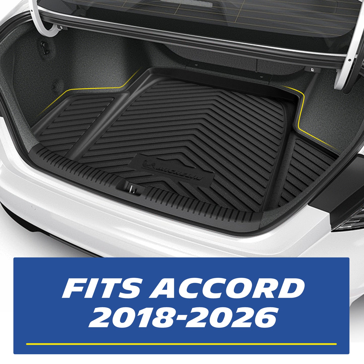 Michelin Floor Mats + Trunk Mat for 2023-2026 Honda Accord (Gasoline & Hybrid), 4PCS, Floor Liner + Trunk Mat, Custom Fit, Durable TPE
