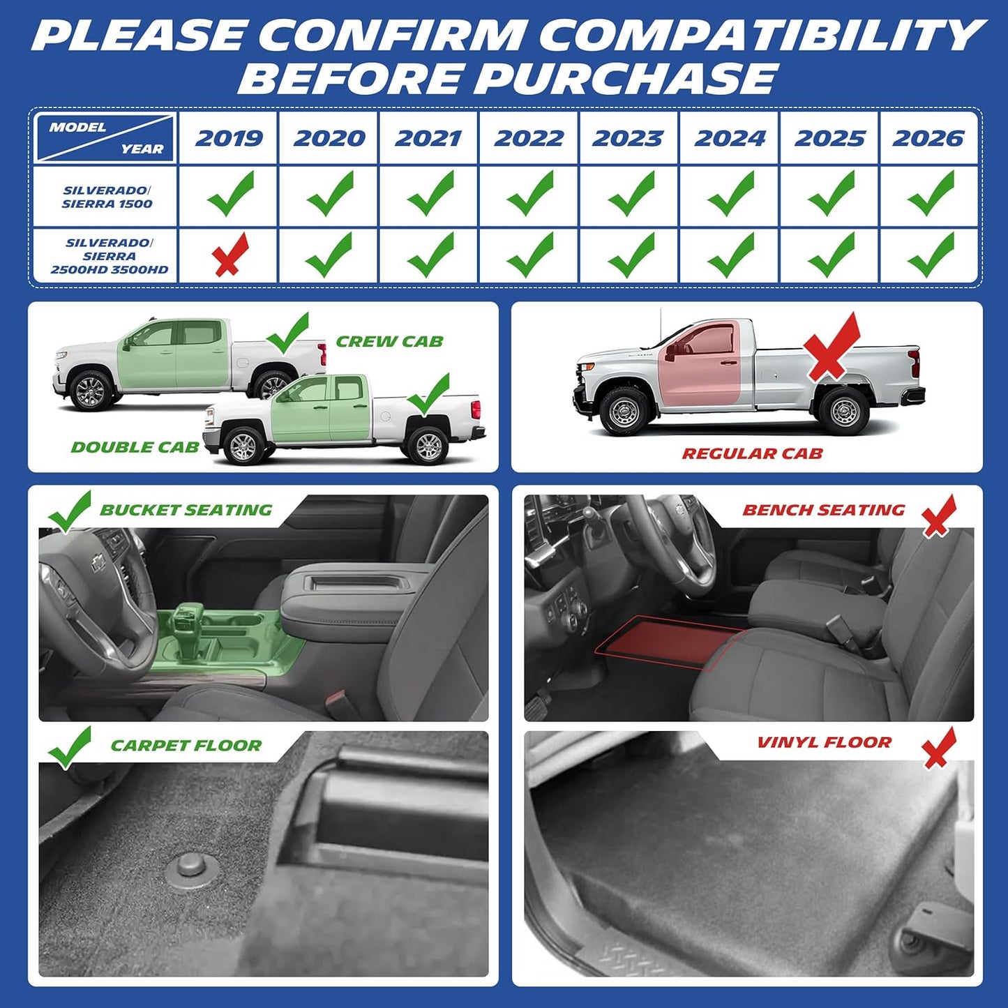 Michelin 1st Row Floor Mats for Silverado & Sierra (2019-2026)