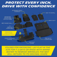Kia Telluride Full Coverage Floor Mats 360 Degree Raised Edge Protection