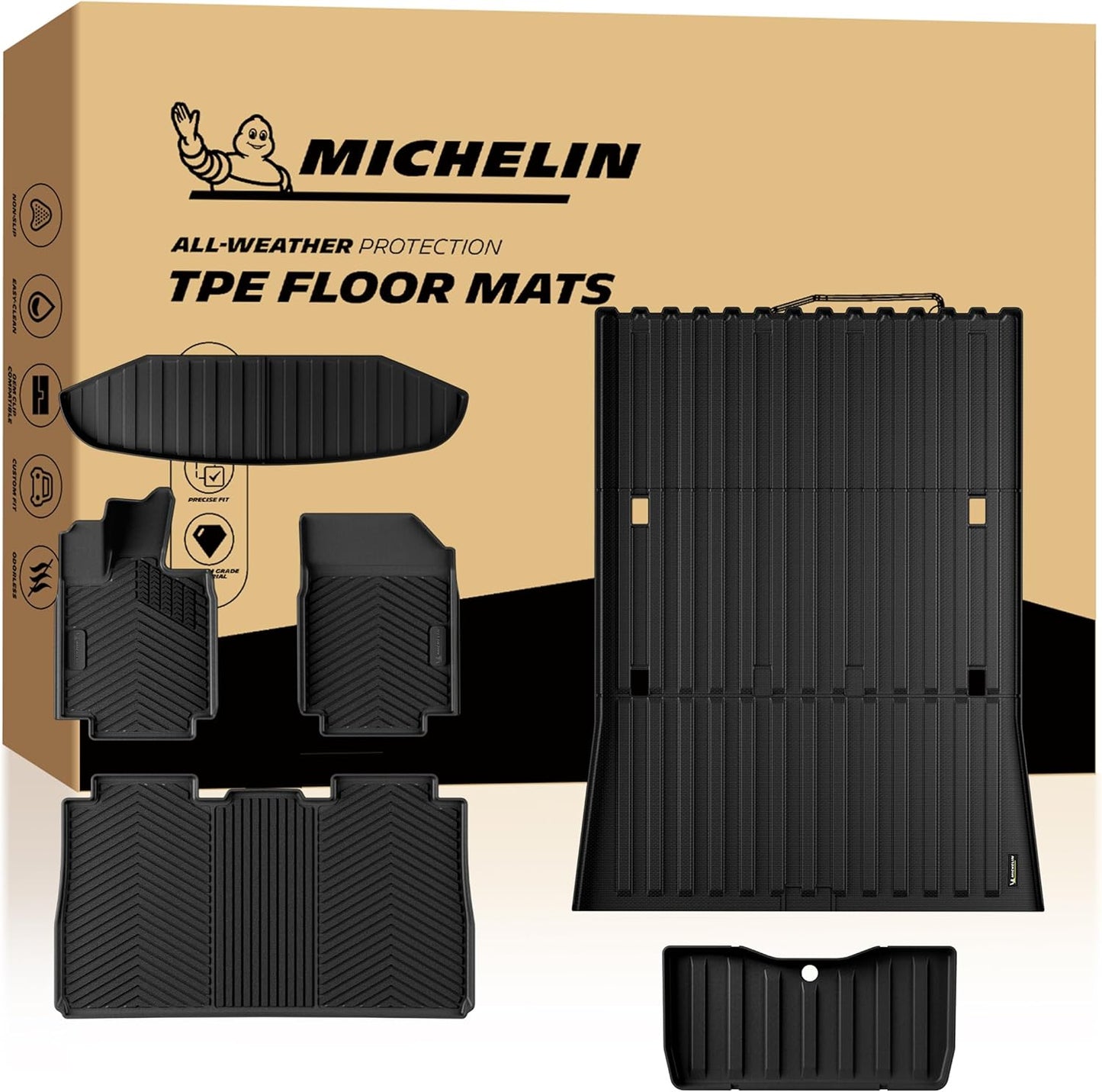 Michelin Premier Floor Mats, Bed Mat & Frunk Mat for Tesla Cybertruck 6 Piece