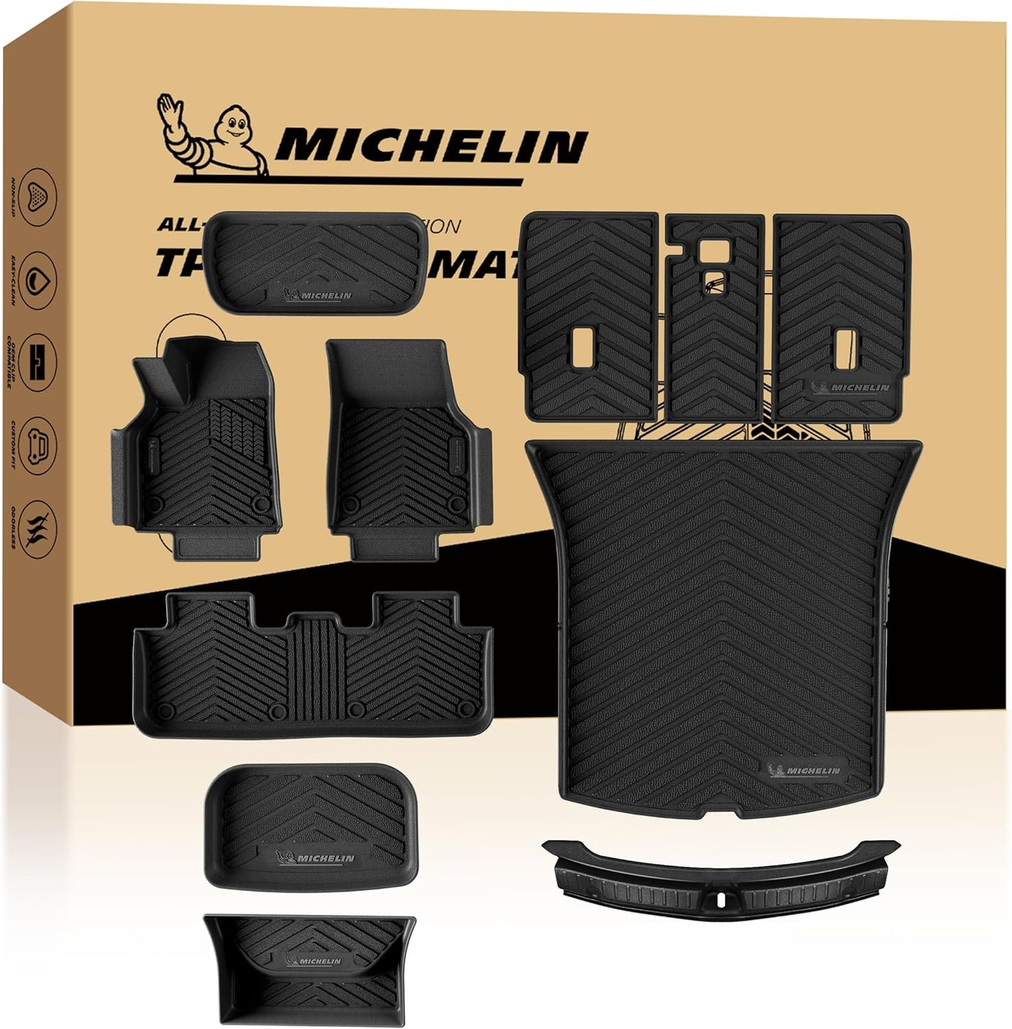 Michelin Custom Fit Floor & Cargo Mat Set for Tesla Model Y Juniper (2025-2026) 11 PCS