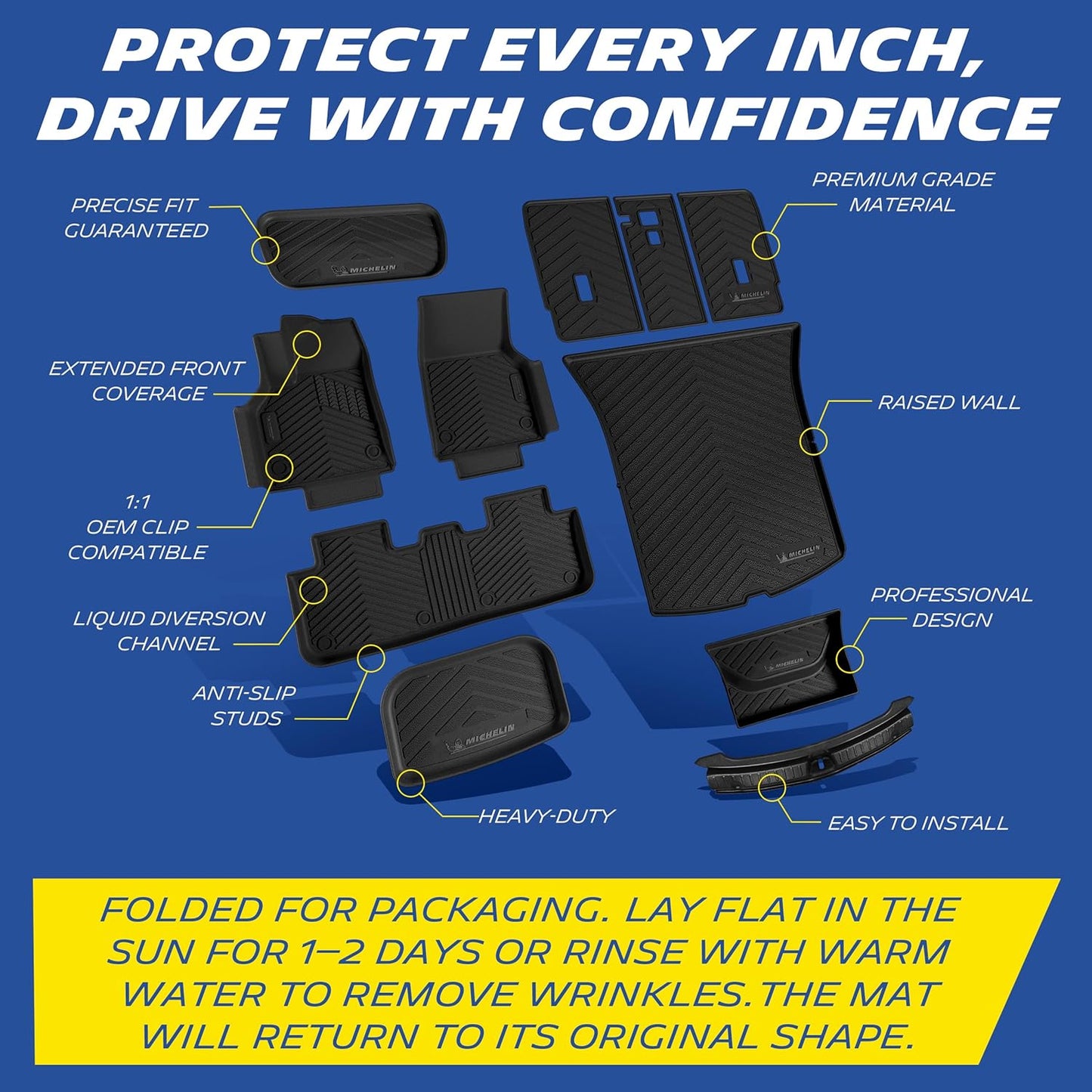 Michelin Custom Fit Floor & Cargo Mat Set for Tesla Model Y Juniper (2025-2026) 11 PCS