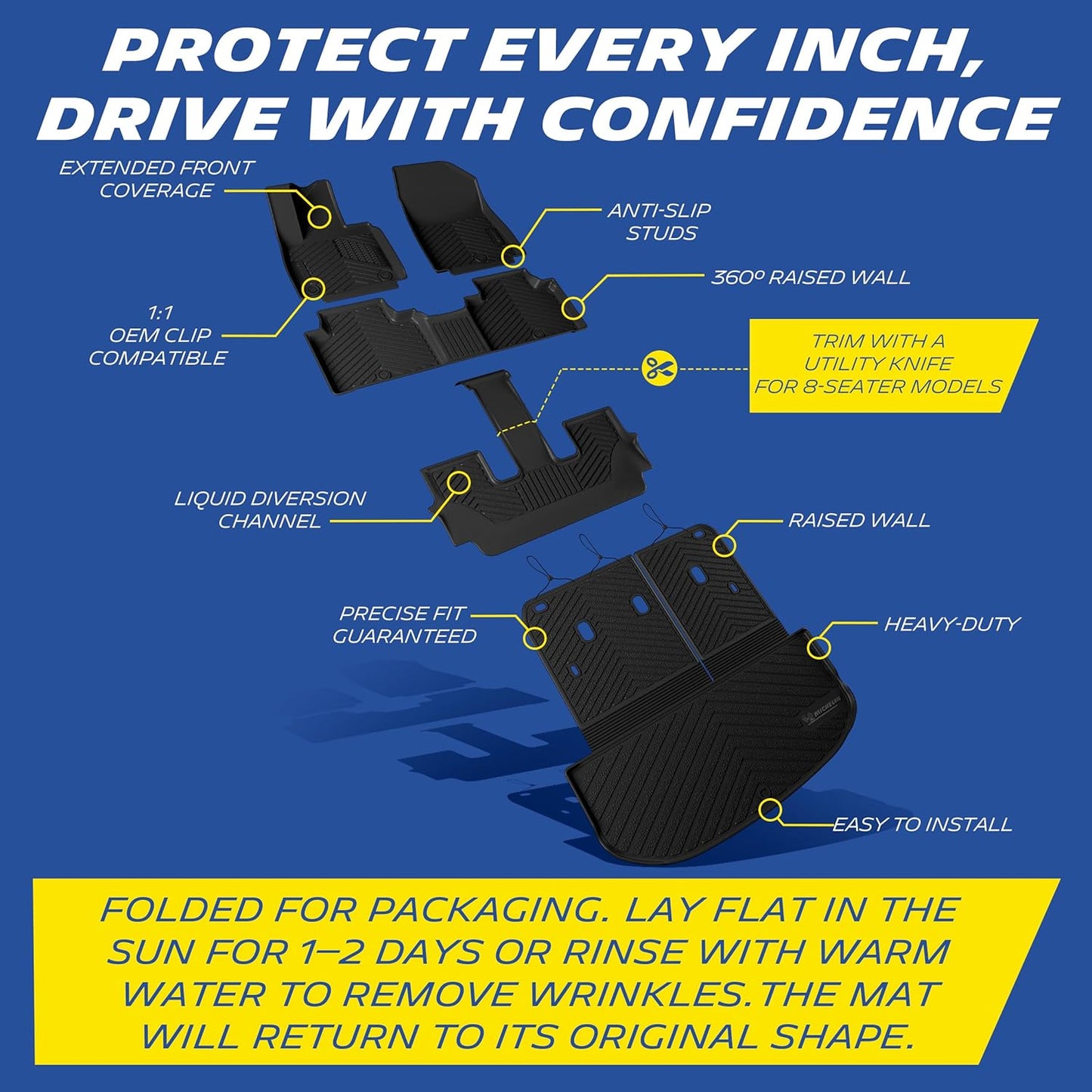 Michelin Premier Floor Mats & Cargo Liner Set for Kia Telluride Gas Models (2027)