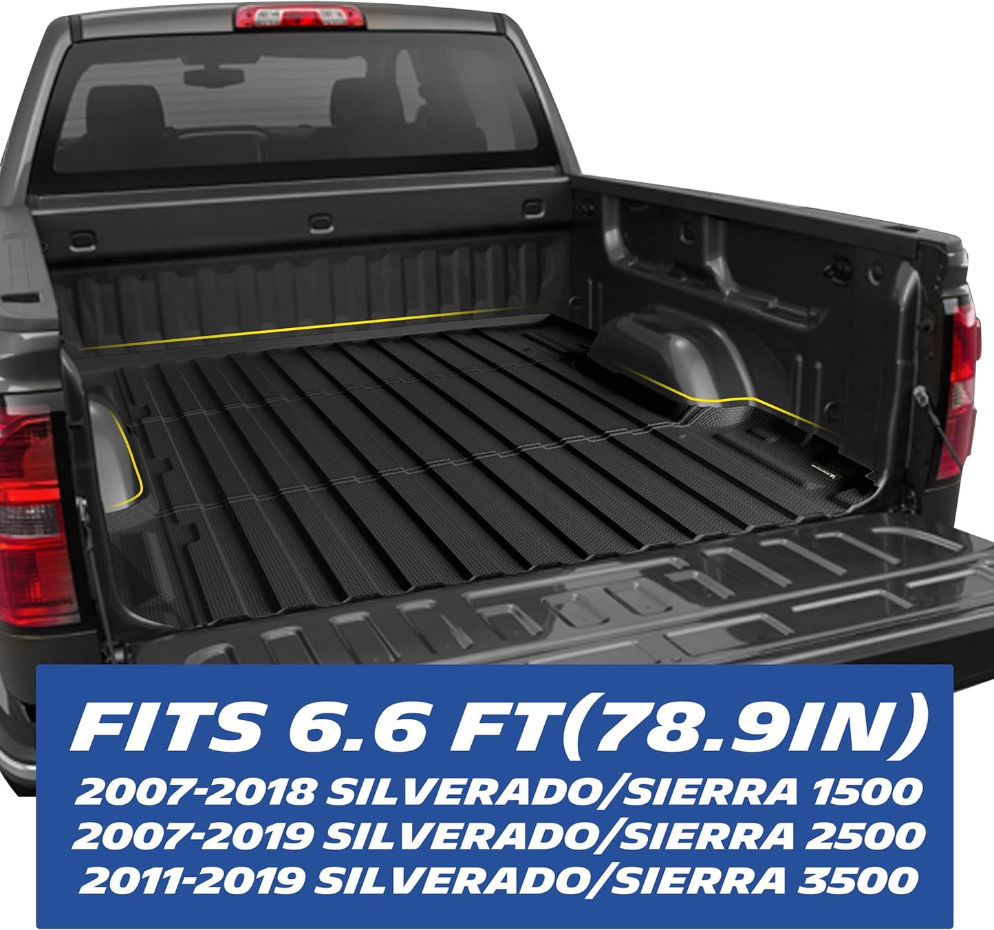 Michelin Truck Bed Mat for 2007-2018 Chevy Silverado & GMC Sierra 1500/2007-2019 2500 HD / 2011-2019 3500 HD 6.6 FT / 78.9" (2007 New Body Only),