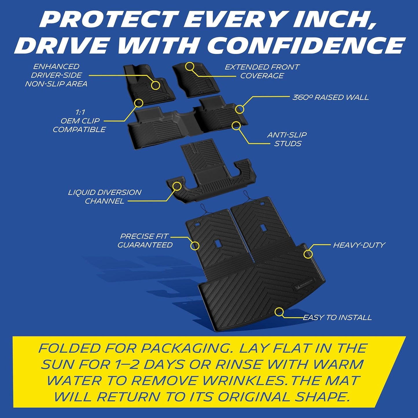 Michelin Floor Mats & Cargo Liner for Ford Explorer 6-Seat (2022-2026) - 7 Piece