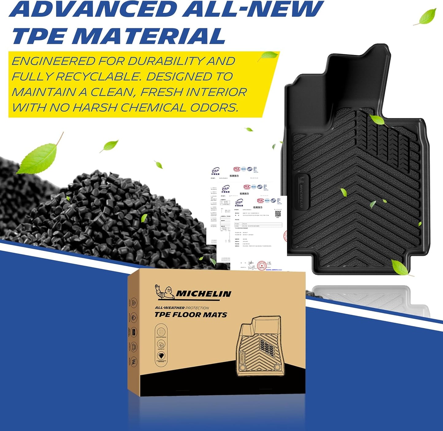 Michelin Premier Floor Mats, Bed Mat & Frunk Mat for Tesla Cybertruck 6 Piece