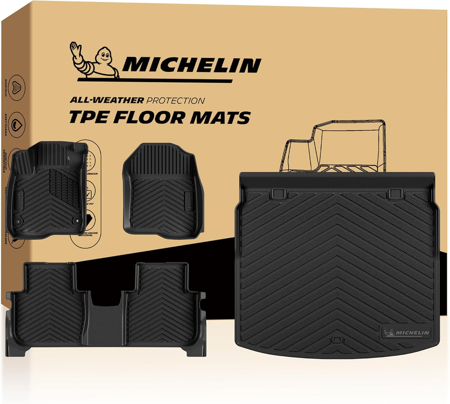 Michelin Premier Floor Mats for Honda CR-V Gas, Hybrid & e:FCEV (2023-2026) - 4 Piece