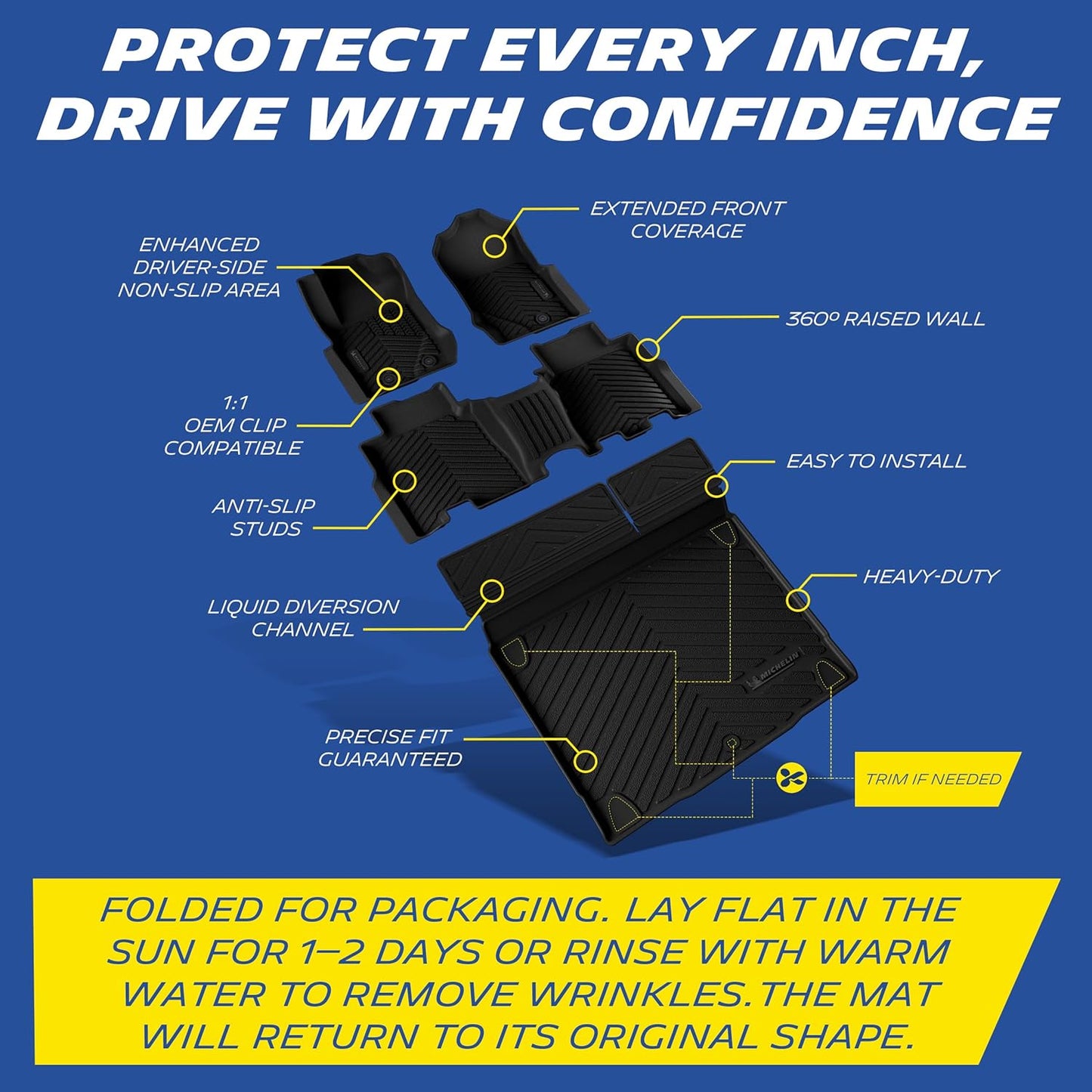Michelin Premier Floor Mats & Trunk Mats Set for Ford Bronco 4-Door (2021-2026) - 4 Piece