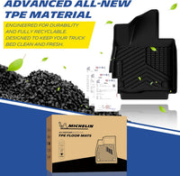 Michelin TPE all-weather floor mats, made from advanced recyclable TPE material, engineered for durability and designed to keep truck bed clean and fresh.