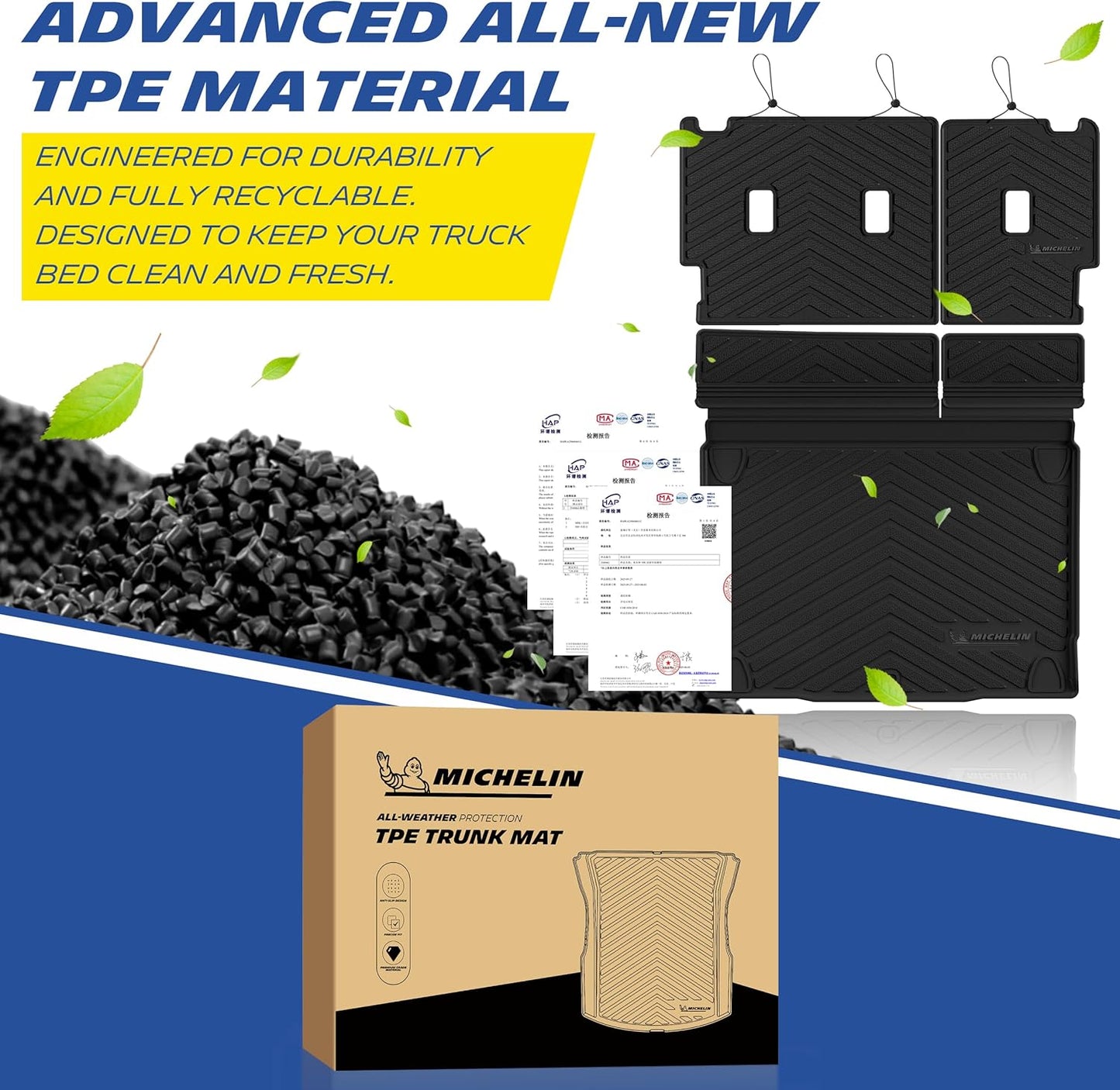 Michelin Premier Floor Mats & Trunk Mat Set for Ford Bronco 4-Door (2021-2026) - 3 Piece