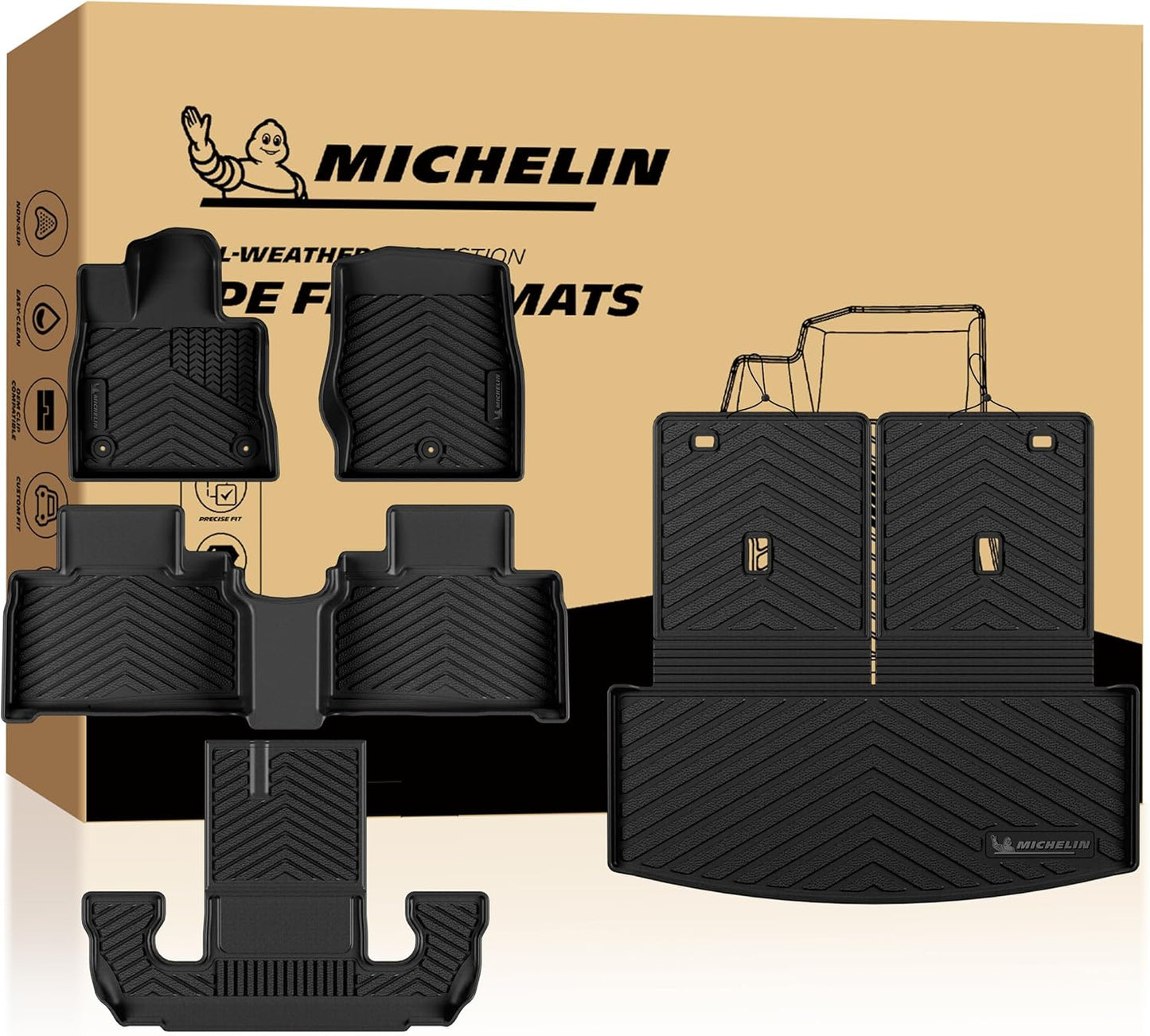 Michelin Floor Mats & Cargo Liner for Ford Explorer 6-Seat (2022-2026) - 7 Piece